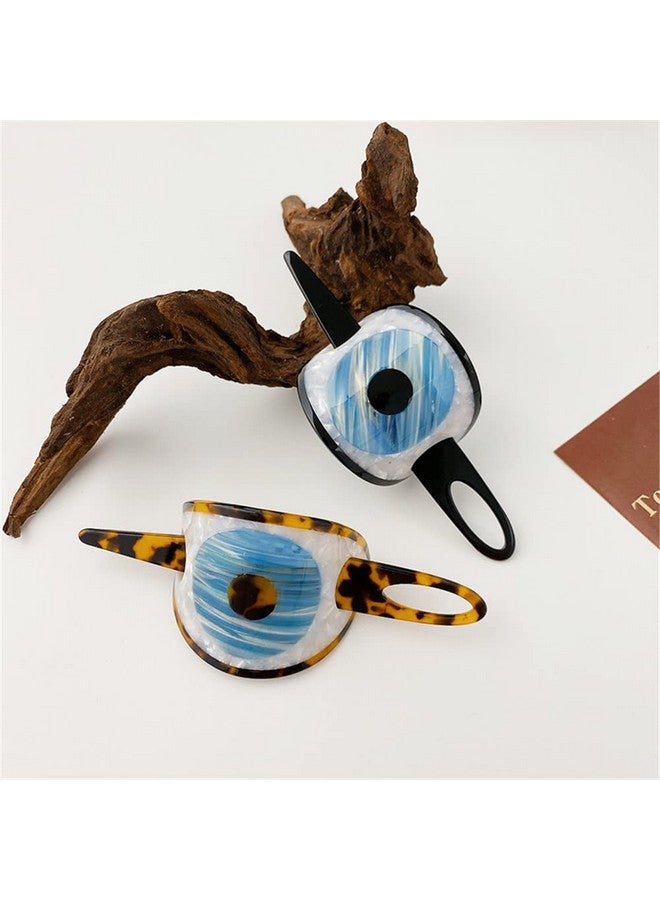 QTMY 2 Pack Acetate Evil Eye Hair Slide Hairpin Hair Stick Clips Creative Hair Barrette Hair Pin Hair Accessories For Women Girls - Image 5