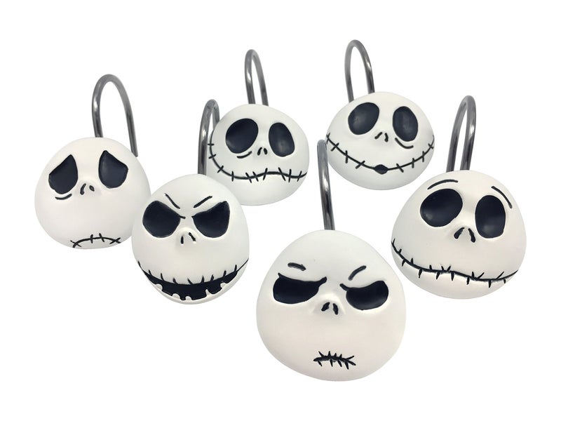 Jay Franco Disney Nightmare Before Christmas Jack Skellington 12-Piece Shower Curtain Hooks - Image 1