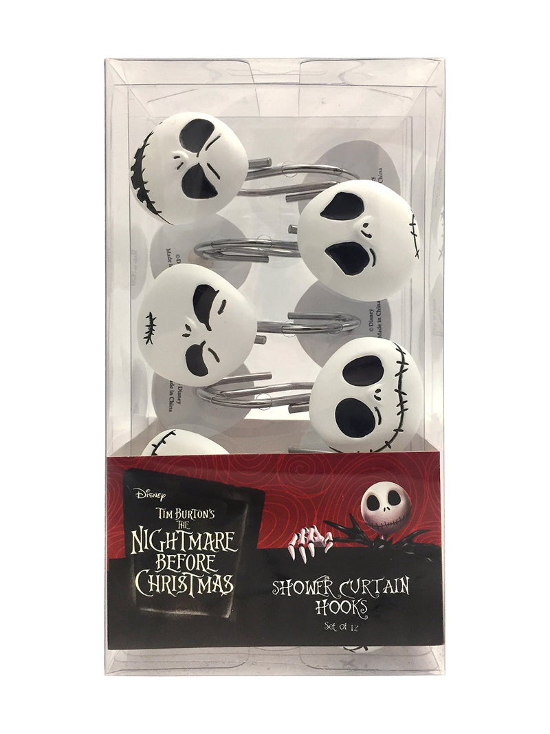 Jay Franco Disney Nightmare Before Christmas Jack Skellington 12-Piece Shower Curtain Hooks - Image 3