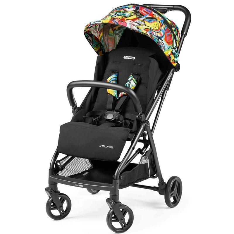Peg Perego Selfie – Self-Folding, Light Weight, Compact Stroller – Compatible with All Primo Viaggio 4-35 Infant Car Seats - Made in Italy - Street Art (Black & Color) - Image 5