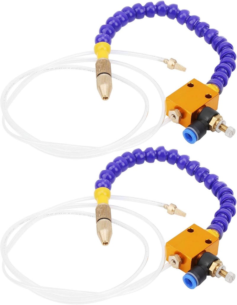 2Pcs Mist Coolant Lubrication Spray System, CNC Lathe Coolant Sprayer, Brass and Plastic Mist Coolant System for Milling Drill with 8mm Air Pipe, Efficient Cooling and Chip Removal - Image 2