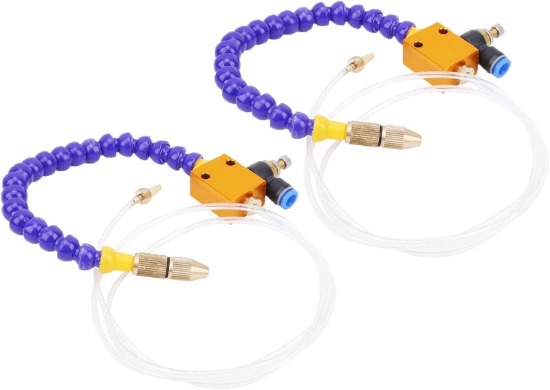 2Pcs Mist Coolant Lubrication Spray System, CNC Lathe Coolant Sprayer, Brass and Plastic Mist Coolant System for Milling Drill with 8mm Air Pipe, Efficient Cooling and Chip Removal - Image 3