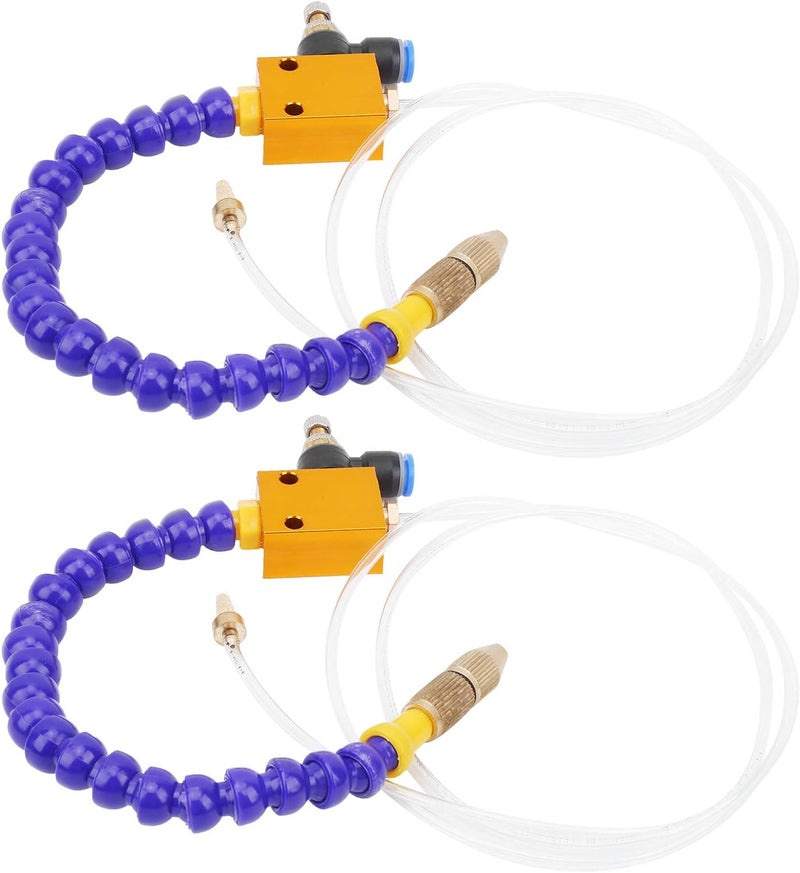 2Pcs Mist Coolant Lubrication Spray System, CNC Lathe Coolant Sprayer, Brass and Plastic Mist Coolant System for Milling Drill with 8mm Air Pipe, Efficient Cooling and Chip Removal - Image 1