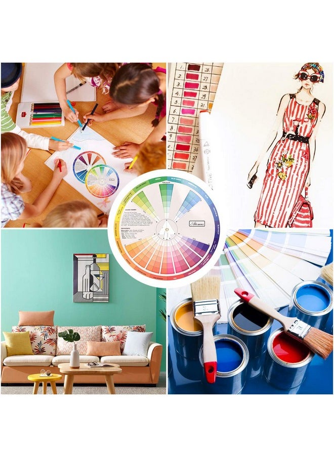 JimKing - Creative Color Wheel Paint Mixing Learning Guide Art Class Teaching Tool For Makeup Blending Board Chart Color Mixed Guide Mix Colours (9.25Inch) - Image 1