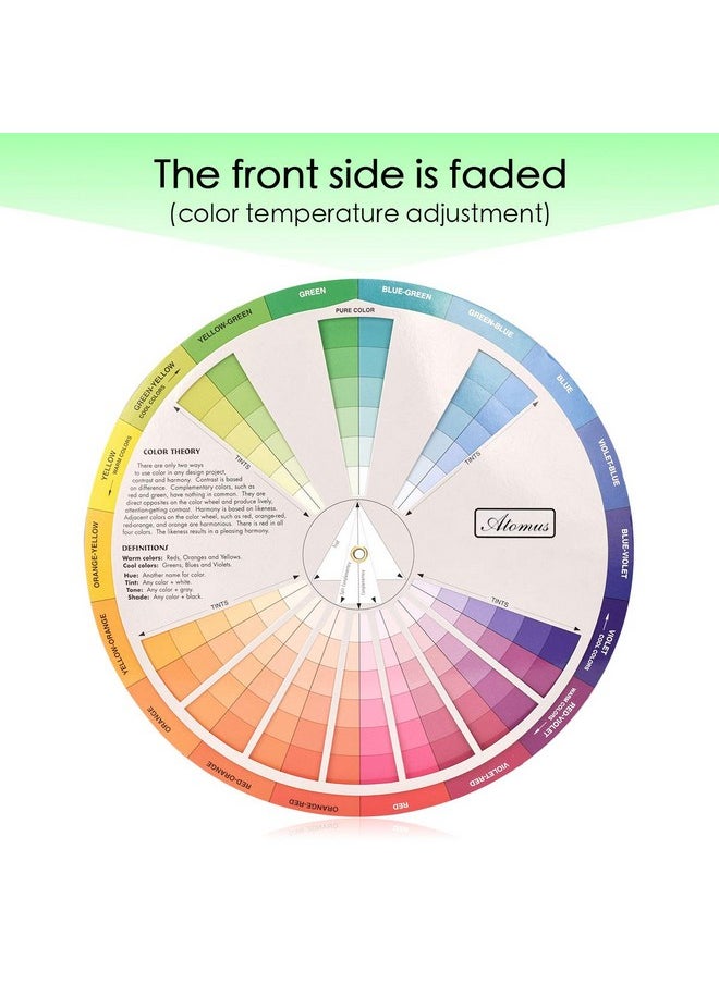 JimKing - Creative Color Wheel Paint Mixing Learning Guide Art Class Teaching Tool For Makeup Blending Board Chart Color Mixed Guide Mix Colours (9.25Inch) - Image 1