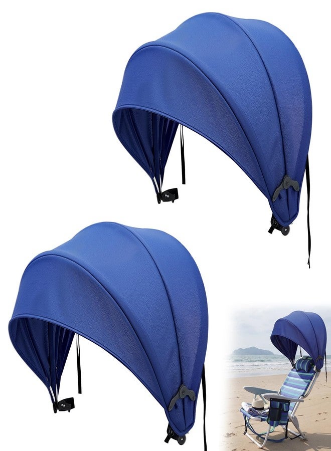 DaisyInner 2 Pcs Beach Chair Umbrella Canopy Extra Large Foldable Chair Sun Shade with Adjustable Clamp for Beach Camping Fishing Lounge Outdoor (Dark Blue) - Image 1
