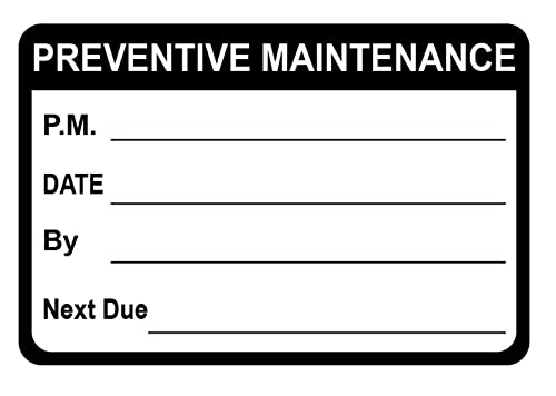 M MeshaKippa Maintenance Stickers,2x3 inch 200pcs Black Preventative Maintenance Waterproof Stickers for Equipment, Easy to Remove - Image 1