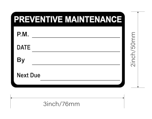 M MeshaKippa Maintenance Stickers,2x3 inch 200pcs Black Preventative Maintenance Waterproof Stickers for Equipment, Easy to Remove - Image 2