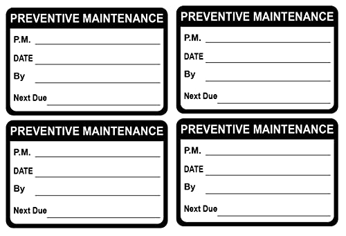 M MeshaKippa Maintenance Stickers,2x3 inch 200pcs Black Preventative Maintenance Waterproof Stickers for Equipment, Easy to Remove - Image 4