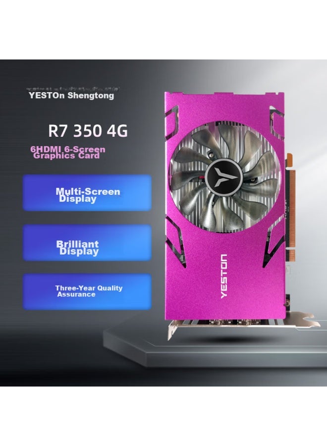 Yeston R7 350 4g 6hdmi Six-screen Graphics Card, Edid Professional Lock Screen Version, Supports Hdmi Direct Connection - Image 1