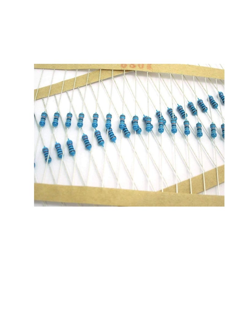 1/4W Metal Film Resistor, 5 Colour Ring Band 1% Ω Ohms Tolerance, For Electrical DIY Pack of 50 (1/4W 1.5KΩ (1500ohms))  - Image 2