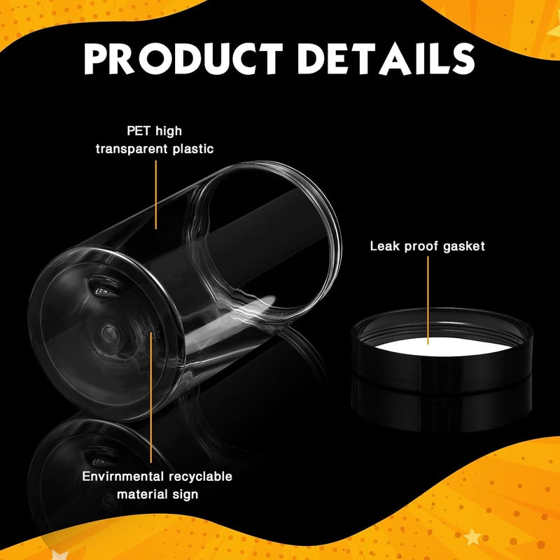 Patelai 4 Pieces Round Wide-mouth Leak Proof Plastic Container Jars with Lids for Travel Storage Makeup Beauty Products Face Creams Oils Salves Ointments DIY Making(12 Ounce,Black) - Image 3