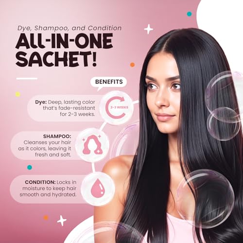 Herbishh Bubble Foam Hair Dye Shampoo 3 in 1 Dye for 100 Grey Coverage Permanent Hair Coloring for Men Women Longlasting Travelfriendly Ammoniafree 10 Sachet x 24 ml Chestnut Brown - Image 3