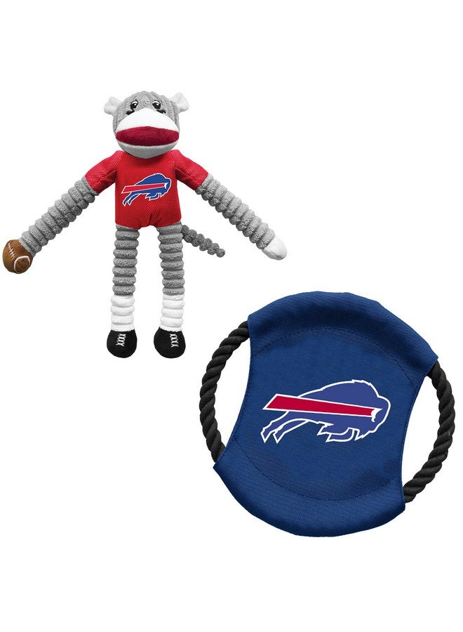 ليتل إيرث مجموعة ألعاب الحيوانات الأليفة Littlearth Buffalo Bills NFL المكونة من جورب وقرد وقرص طائر - Image 1