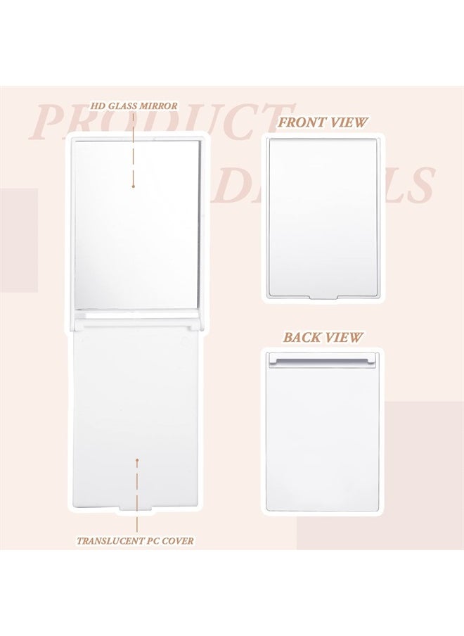 Queekay 32 Pcs 2 x 3 x 0.2'' Small Makeup Folding Mirror Pocket Travel Mirror Portable Folding Mirror Rectangle Compact Mirror Stand up Mirror Cosmetic Vanity Mirror for Women Girls（White）  - Image 3