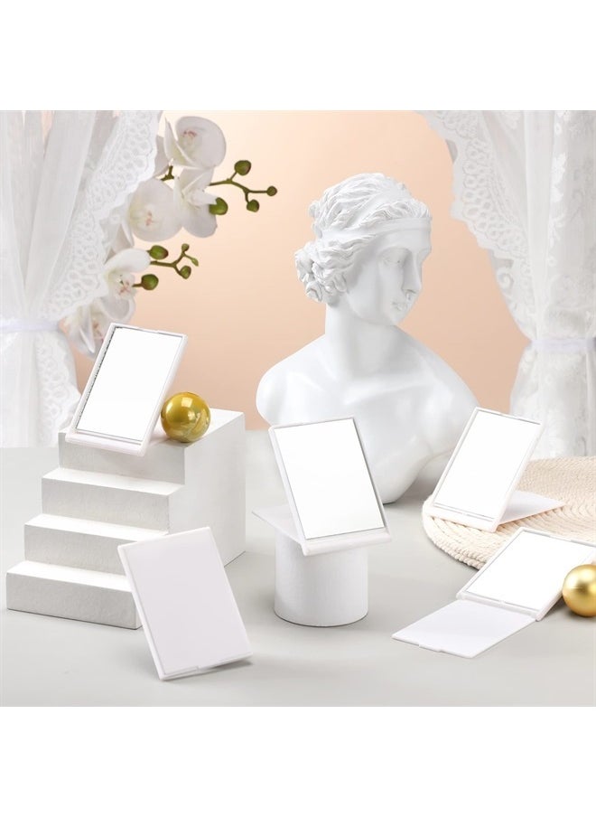 Queekay 32 Pcs 2 x 3 x 0.2'' Small Makeup Folding Mirror Pocket Travel Mirror Portable Folding Mirror Rectangle Compact Mirror Stand up Mirror Cosmetic Vanity Mirror for Women Girls（White）  - Image 4