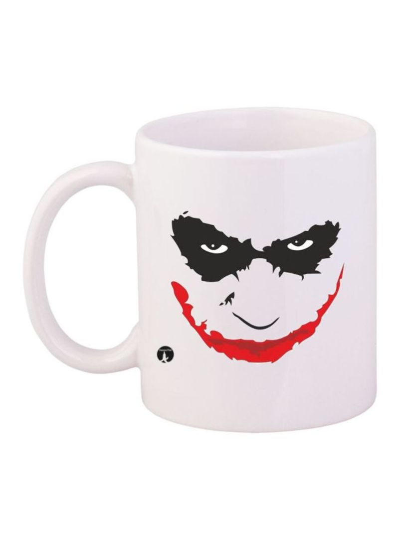 Joker Printed Coffee Mug White/Black/Red Standard Size