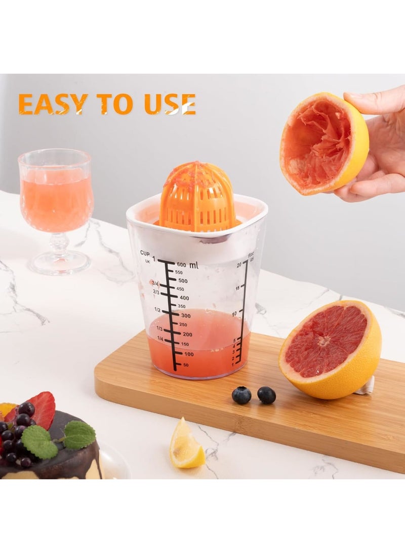 SYOSI عصارة الحمضيات، عصارة يدوية 3 في 1 لليمون والليمون الحامض والبرتقال، معصرة فواكه متعددة الوظائف بسعة 600 مل، تصميم مريح سهل الإمساك للمطبخ والطهي المنزلي والمشروبات - Image 2