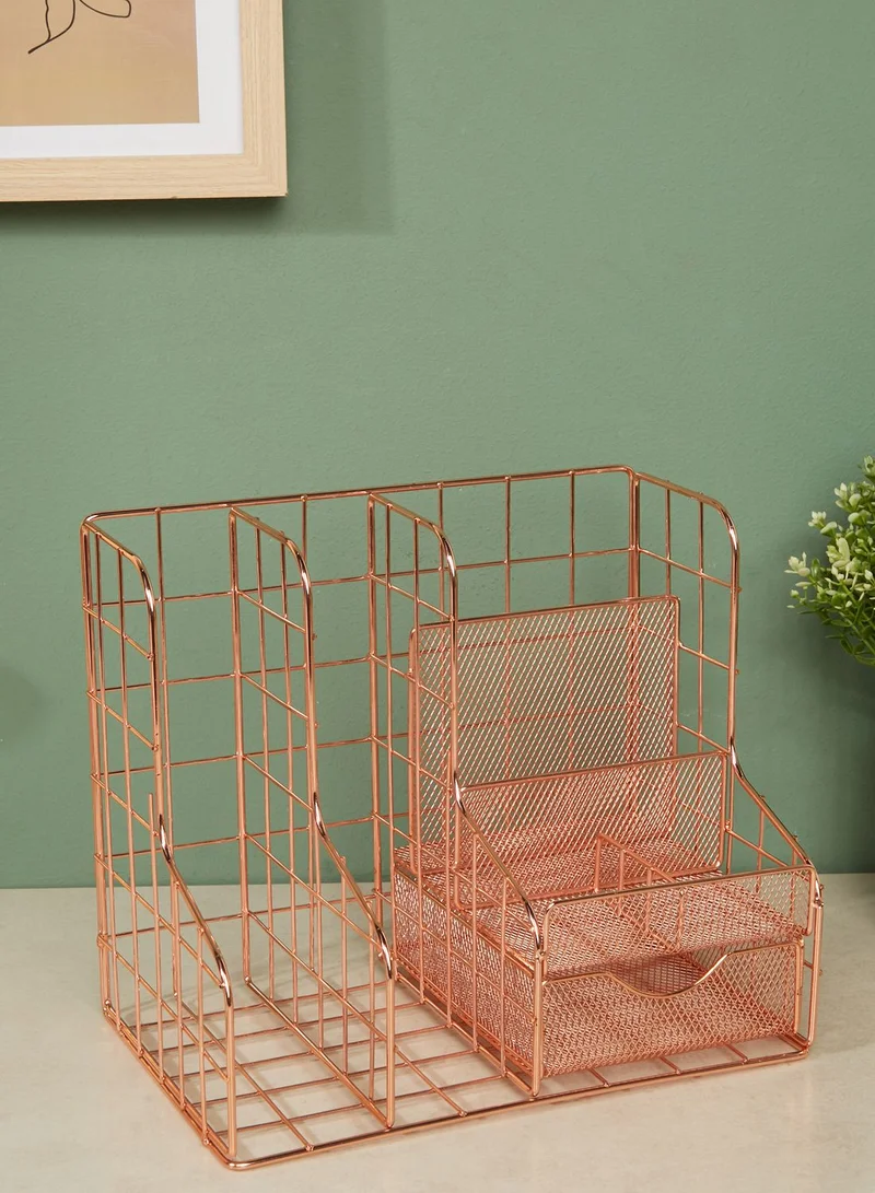 AURORA Rose Gold Stationery Storage Holder