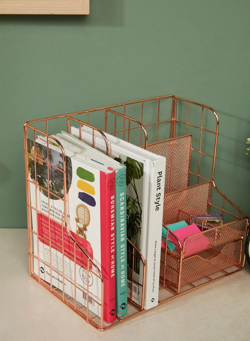 AURORA Rose Gold Stationery Storage Holder