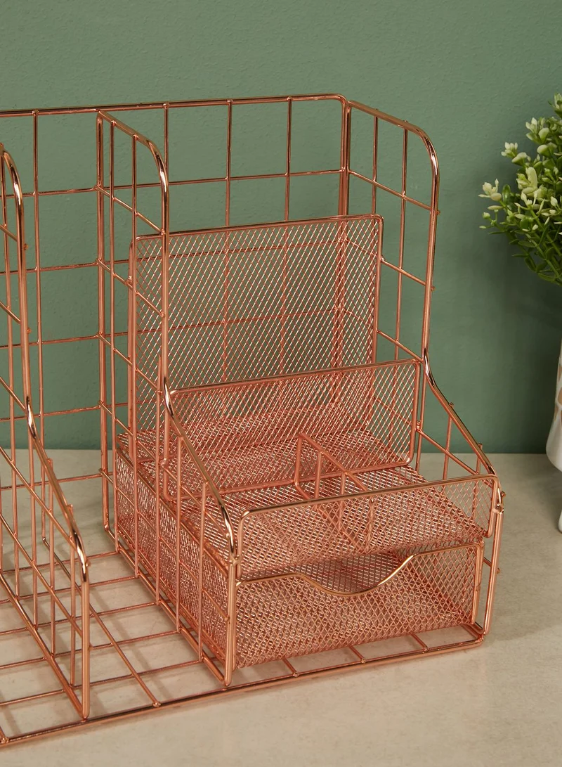 AURORA Rose Gold Stationery Storage Holder