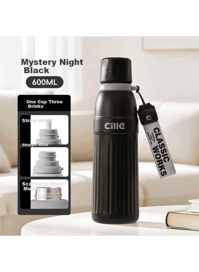 Cille Insulated Cup, 316 Stainless Steel Cup For Men And Women, Outdoor Car Cup, Large Capacity Portable Water Bottle With Straw For Students And Childre - Image 1