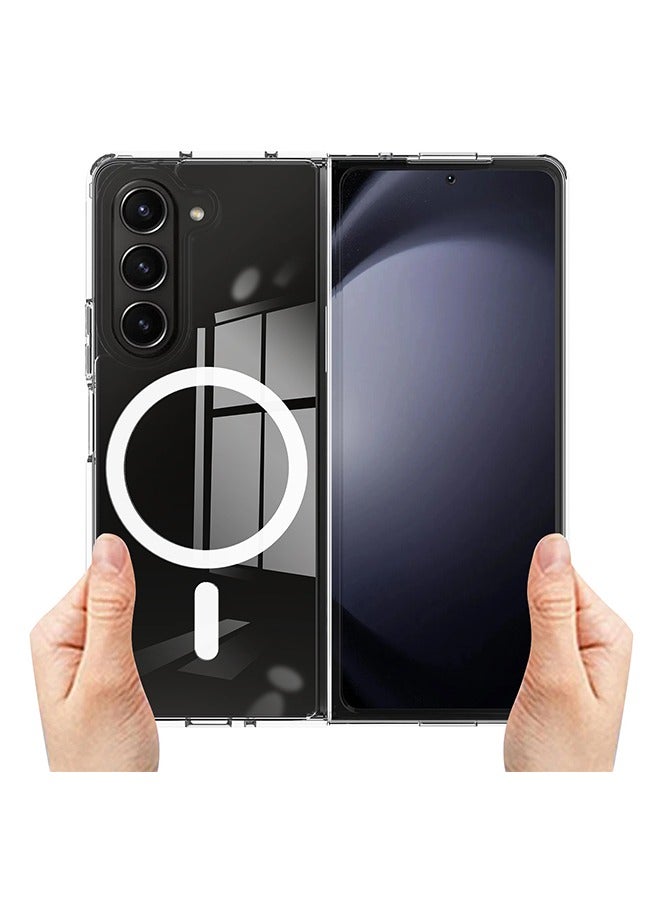 إكس ليفيل جراب Magsafe لهاتف Samsung Z Fold 6 مع مغناطيسات أقوى، جراب شفاف صلب مضاد للصفرة ومضاد للخدش، جراب هاتف مغناطيسي لهاتف Samsung Z Fold 6 5G، شفاف - Image 5