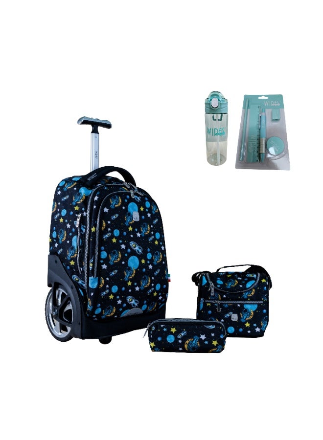 Wires WIRES Big wheels trolley 19" with lunch bag and pencil case  - Image 1