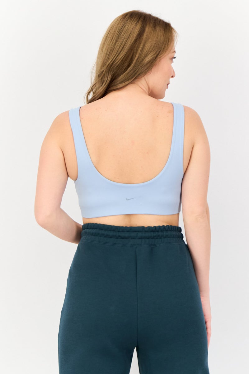 Nike Women Brand Logo Non Padded Sports Bra, Dusty Blue  - Image 3