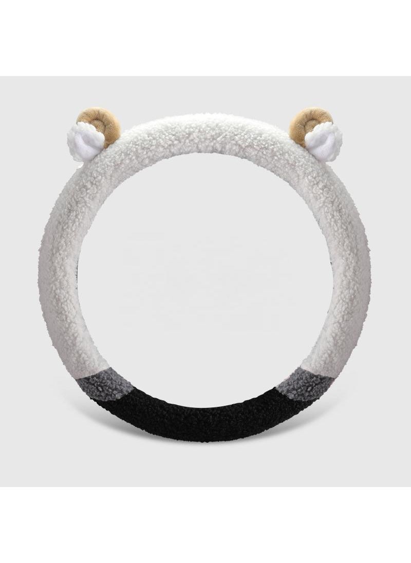 Generic - Plush car steering wheel handle cover with warm cartoon antler steering wheel cover 38cm - Image 1