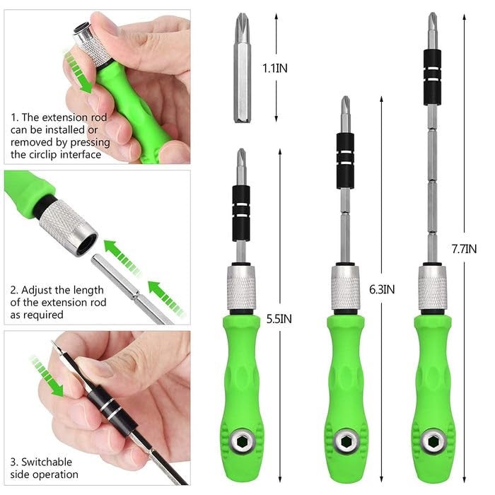Alltopia 32 in 1 Mini Screwdriver Bits Set with Magnetic Flexible Extension Rod - Image 4