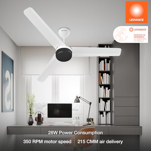 LEDVANCE Aero Master Supreme Bldc Fans Ceiling 1200mm with Remote |Ceiling Fan for Living Room | 5 Star Ceiling Fan | 50% Energy Saving | Operates Silently |Smart Timer Mode | 3 Yr Warranty-Matt White - Image 4