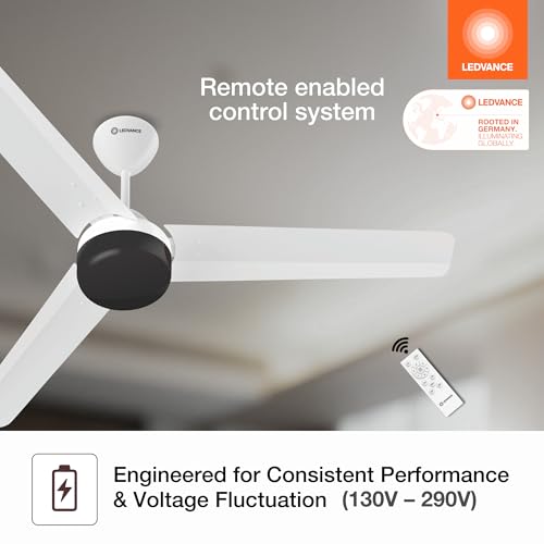 LEDVANCE Aero Master Supreme Bldc Fans Ceiling 1200mm with Remote |Ceiling Fan for Living Room | 5 Star Ceiling Fan | 50% Energy Saving | Operates Silently |Smart Timer Mode | 3 Yr Warranty-Matt White - Image 5