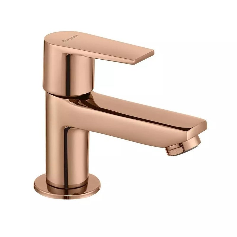 Parryware خلاط حوض بمقبض واحد - تشطيب ذهب وردي عميق، G5814A4 - صنبور مثبت على السطح من النحاس مع مرشح خلية نحل - Image 1