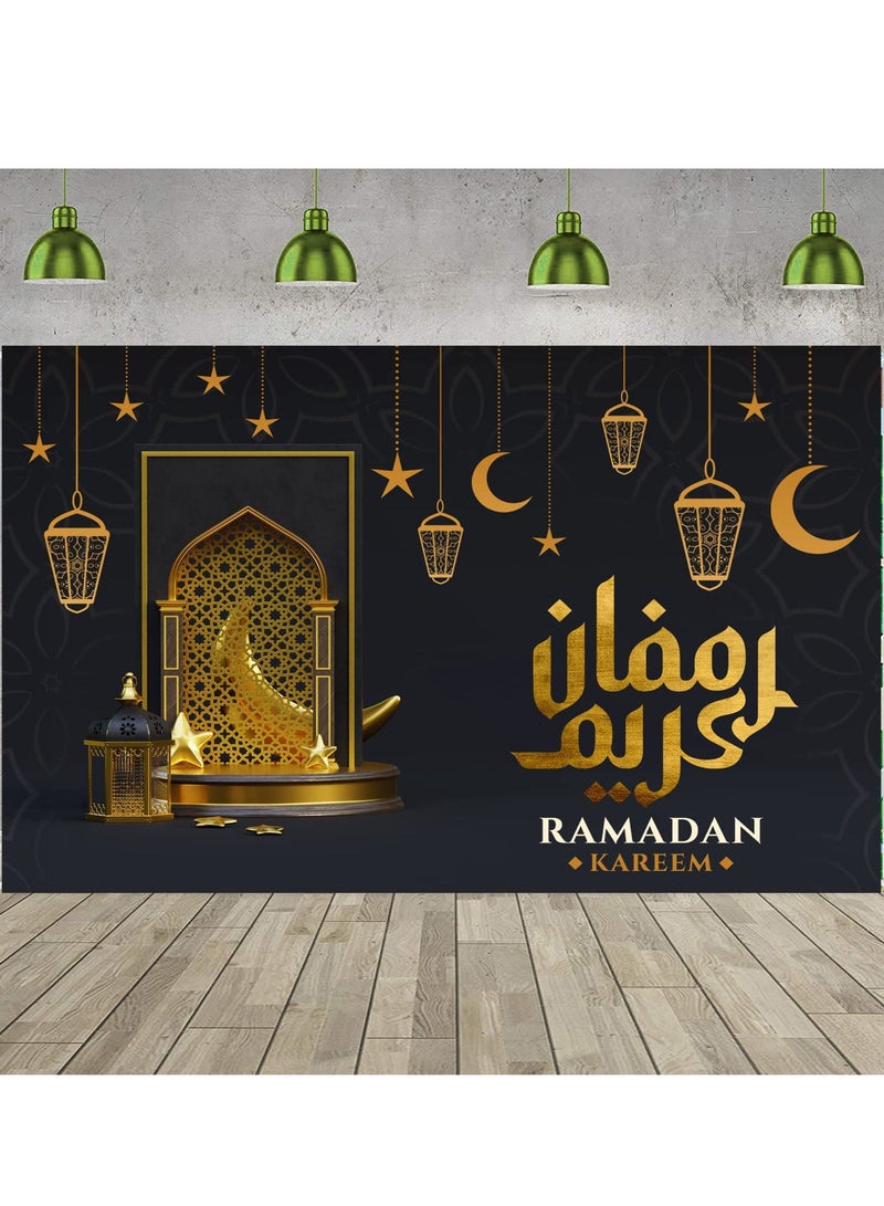 Ramadan decorations poster large size  printed Ramadan Kareem 110 cm by 180 cm banner material with hanging rings  - Image 3
