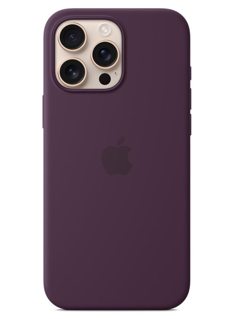 ه البركة جراب سيليكون لجهاز iPhone 16 Pro Max متوافق مع MagSafe | مقاوم للصدمات، ملمس ناعم، حماية متينة | ألوان أنيقة | جراب iPhone متوافق مع MagSafe | أرجواني - Image 1