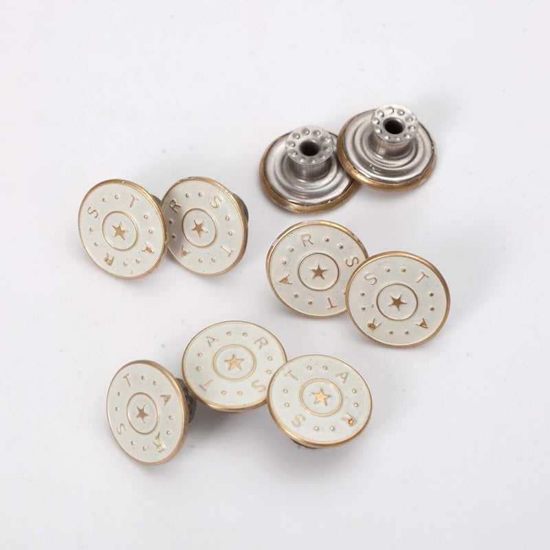 MASONEE 20 Sets 17mm Replacement Jeans Buttons - Metal Snap Denim Button Kit With Rivets - No Sew Suspender Pants Replacement - Image 3