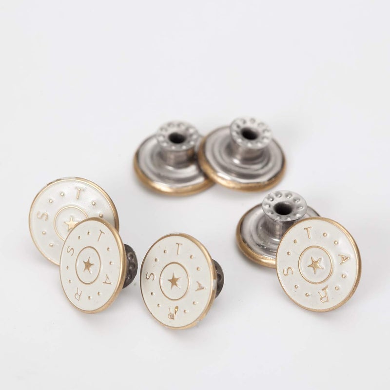 MASONEE 20 Sets 17mm Replacement Jeans Buttons - Metal Snap Denim Button Kit With Rivets - No Sew Suspender Pants Replacement - Image 5