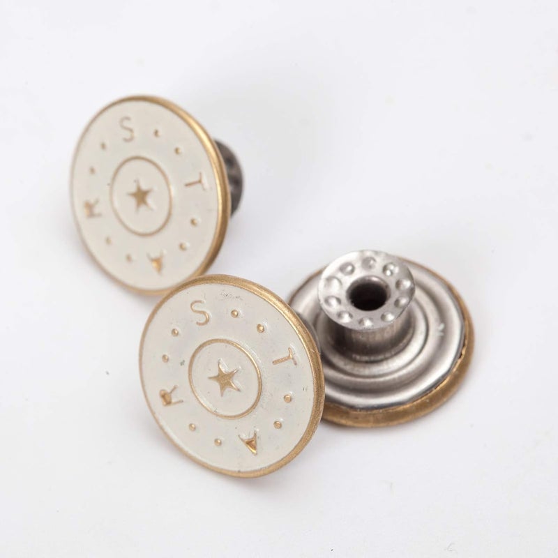 MASONEE 20 Sets 17mm Replacement Jeans Buttons - Metal Snap Denim Button Kit With Rivets - No Sew Suspender Pants Replacement - Image 4