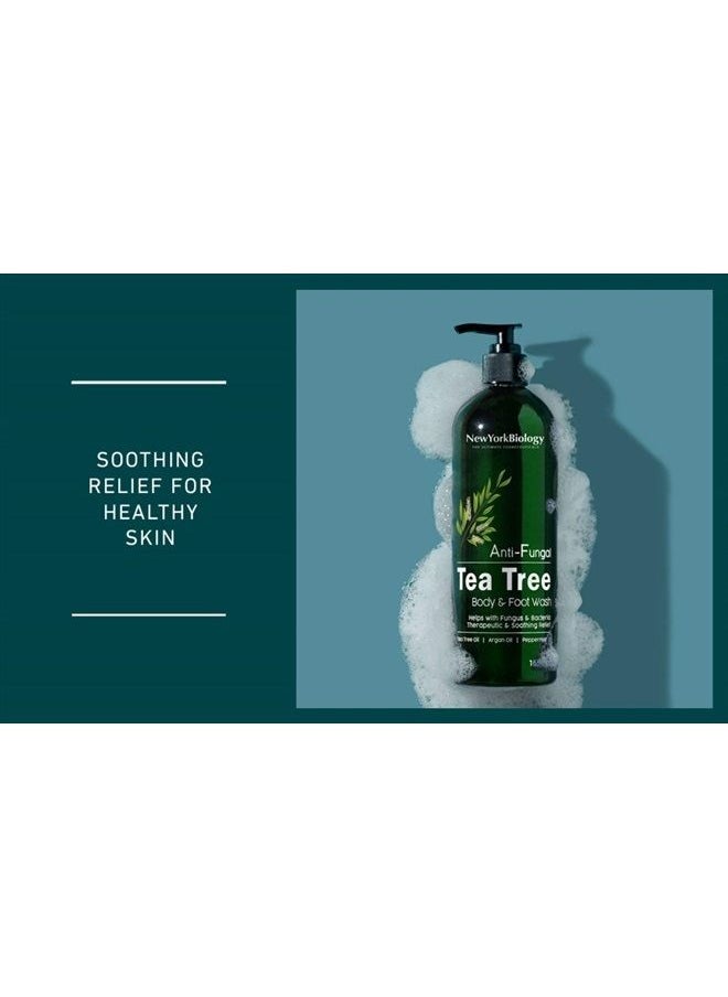 NEW YORK BIOLOGY THE ULTIMATE COSMECEUTICALS - New York Biology Tea Tree Body Wash for Men and Women – Moisturizing Body Wash Helps Soothe Itchy Skin, Jock Itch, Athletes Foot, Nail Fungus, Eczema, Body Odor and Ringworm – 16 Fl oz - Image 1