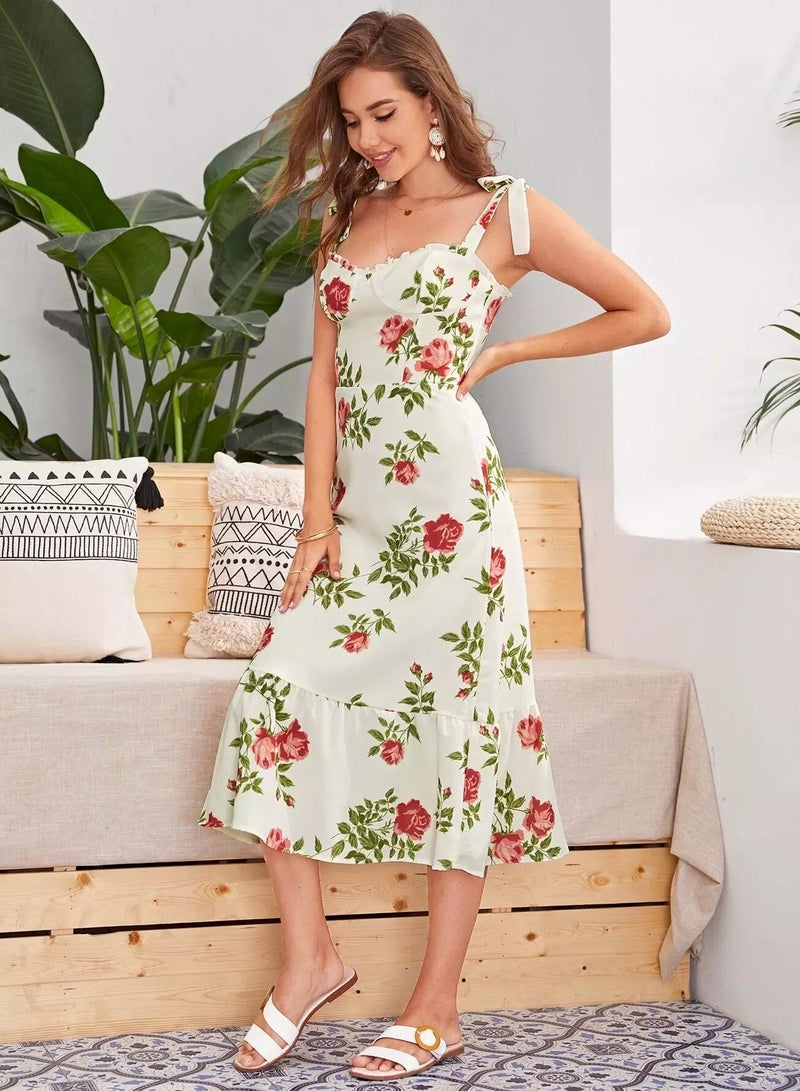Knot Shoulder Floral Print Cami Dress  - Image 5