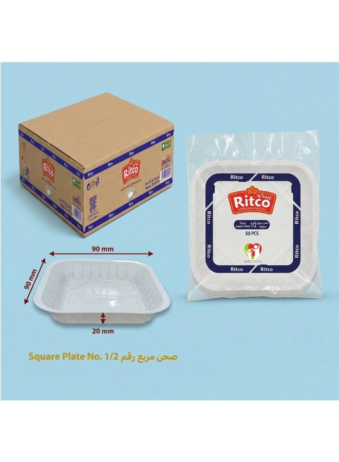 Ritco Carton Of Square Plastic Plates, Size 1/2 (1500 Plates/Carton) - Image 5