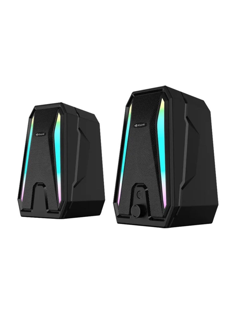 Kisonli Super bass usb powered supply 2.0 PC speakers computer audio player light speaker X10 - Image 2