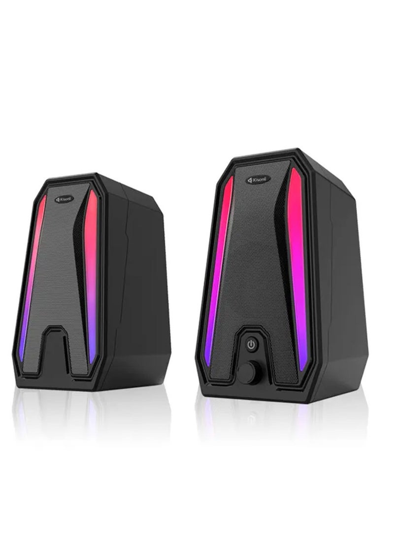 Kisonli Super bass usb powered supply 2.0 PC speakers computer audio player light speaker X10 - Image 3