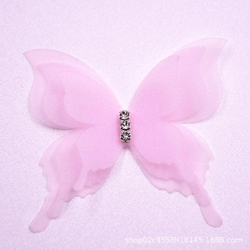 تطريز وردي فراشات تطبيقات خياطة على بقع للملابس فستان الزفاف حرفة - Image 4