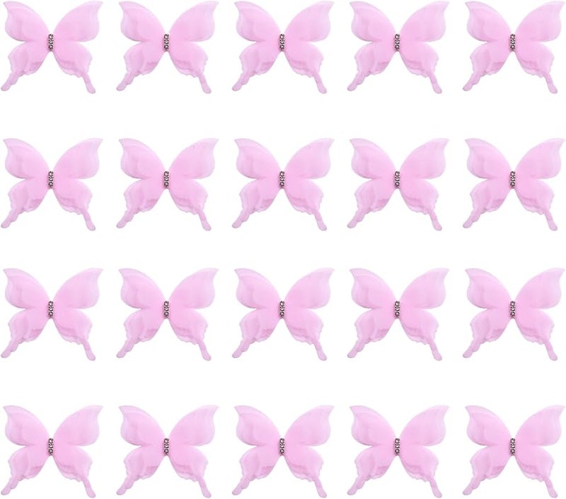 تطريز وردي فراشات تطبيقات خياطة على بقع للملابس فستان الزفاف حرفة - Image 1