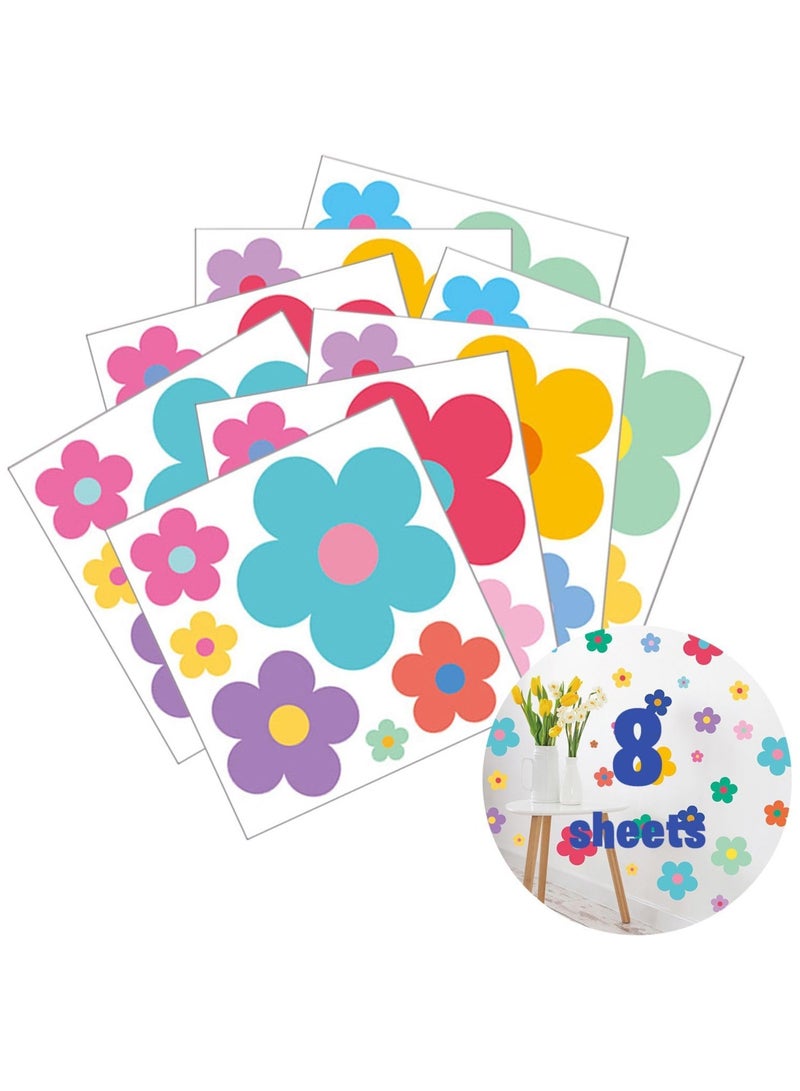 المنزل الذكي ملصقات حائط على شكل زهرة 8 أوراق في كل عبوة لملصقات ديكور الحائط لغرفة نوم البنات - Image 1