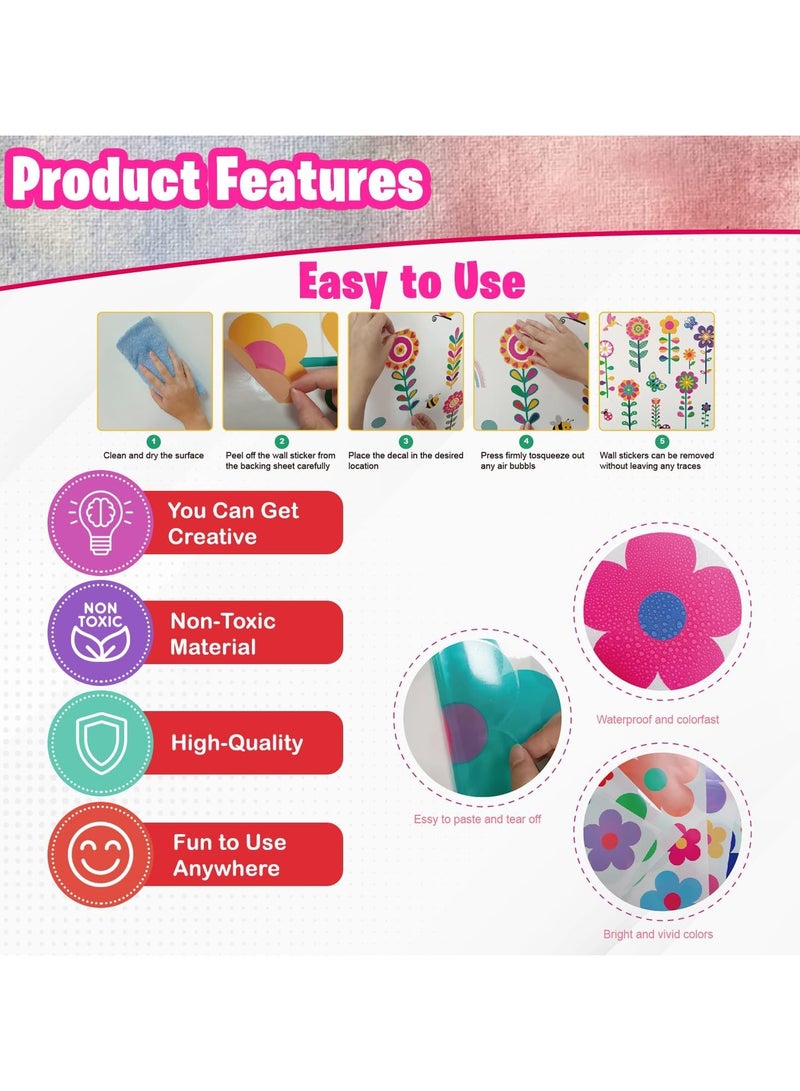 المنزل الذكي ملصقات حائط على شكل زهرة 8 أوراق في كل عبوة لملصقات ديكور الحائط لغرفة نوم البنات - Image 2