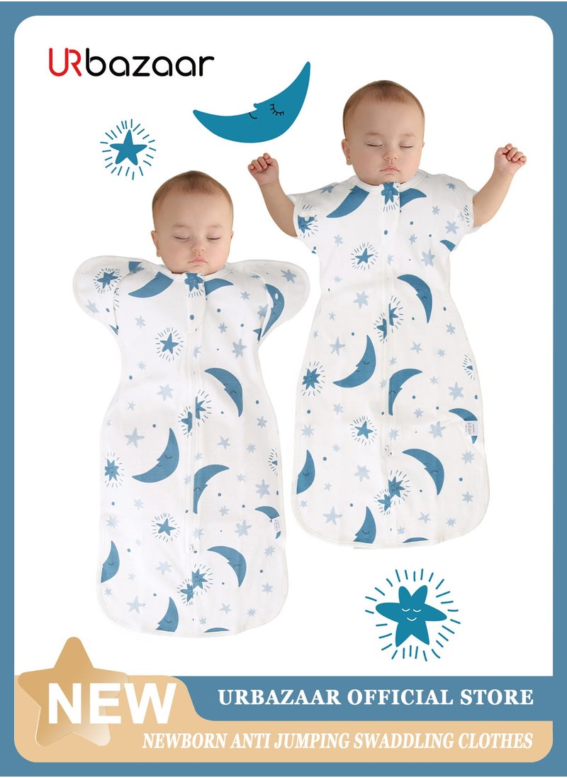 URbazaar Baby Swaddle Blanket Wrap for Newborn Boy & Girl, 100% Cotton Infant Transitional Swaddle Sack with Arms Up Sleep Bag Self-Soothing Wearable Blanket  - Image 1