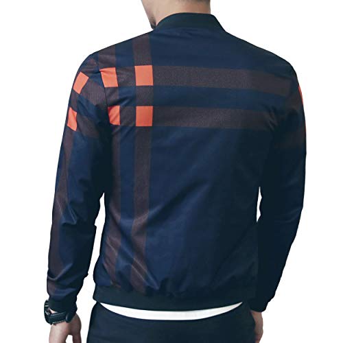 LOGEEYAR Men's Bomber Jacket Casual Lightweight Jacket Color Block Windbreaker Coat with Pocket - Image 2